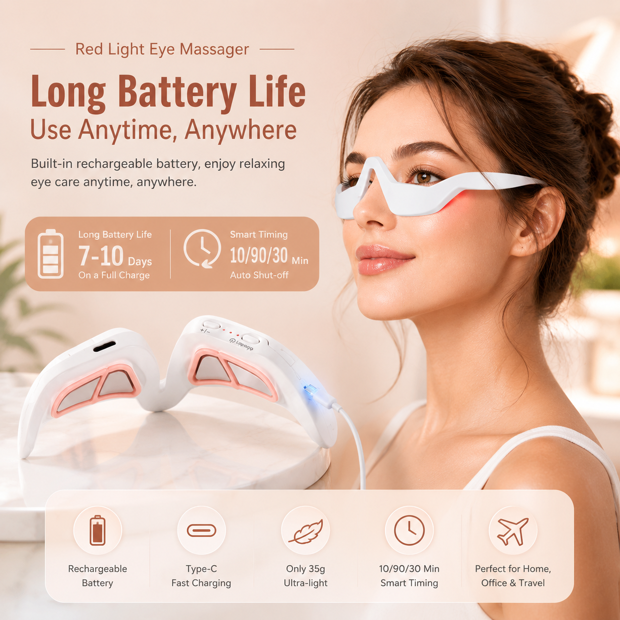 3D Eye Massager for Fatigue Relief & Dark Circle Reduction