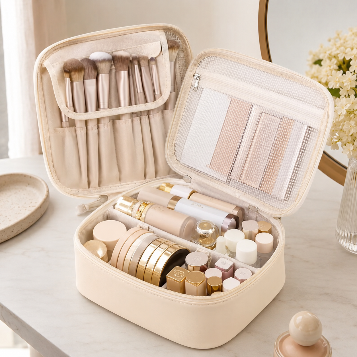 New Women'S Cosmetic Bag Portable Storage Bag Large Capacity Luxury Makeup Bag Travel Organizer Essentials Toiletry Bags