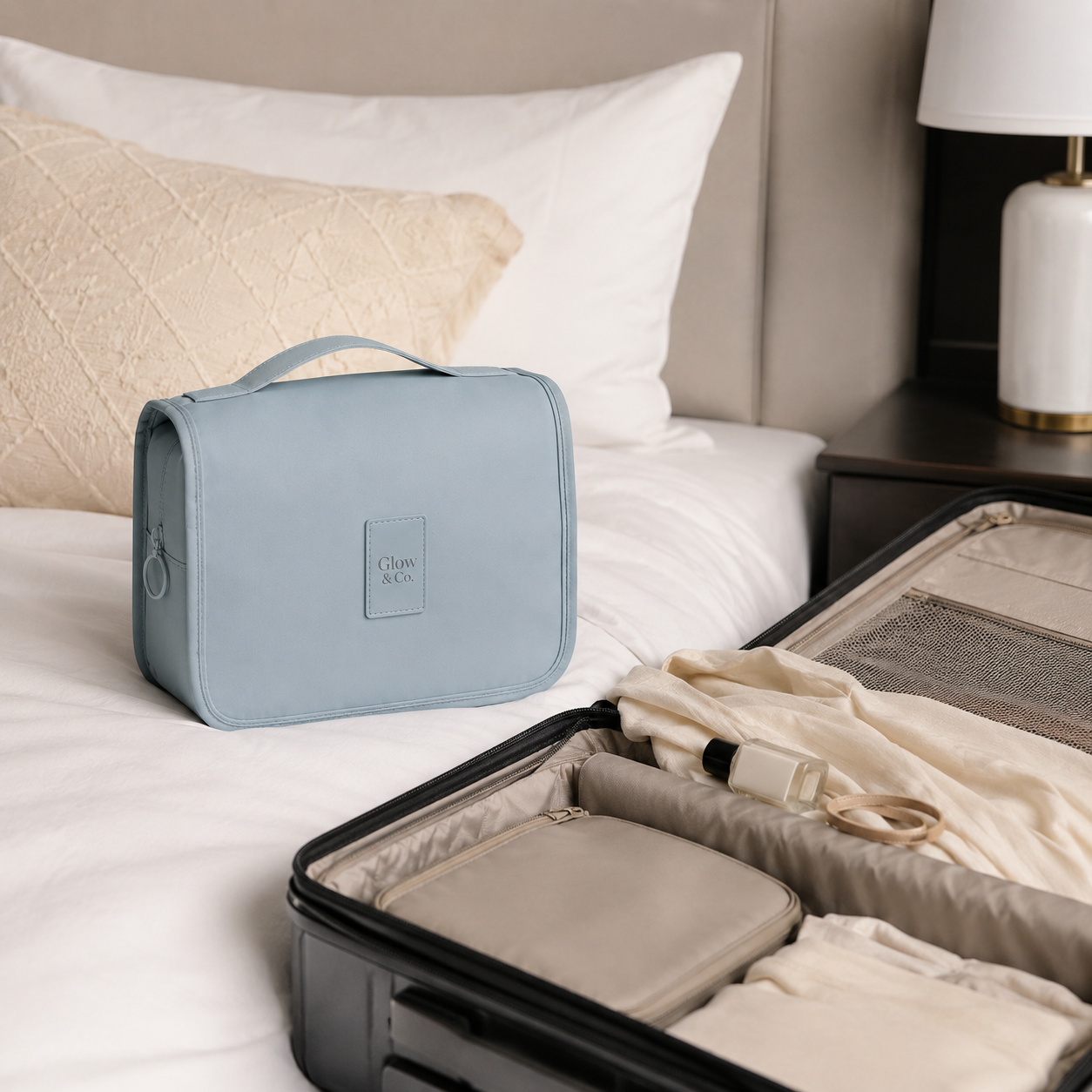 Large-Capacity Hanging Travel Toiletry & Makeup Organizer