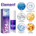 Transform Your Smile with V34 Teeth Whitening Toothpaste - 30ml Intensive Stain Remover for Yellow Teeth and Fresh Breath