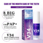 Transform Your Smile with V34 Teeth Whitening Toothpaste - 30ml Intensive Stain Remover for Yellow Teeth and Fresh Breath